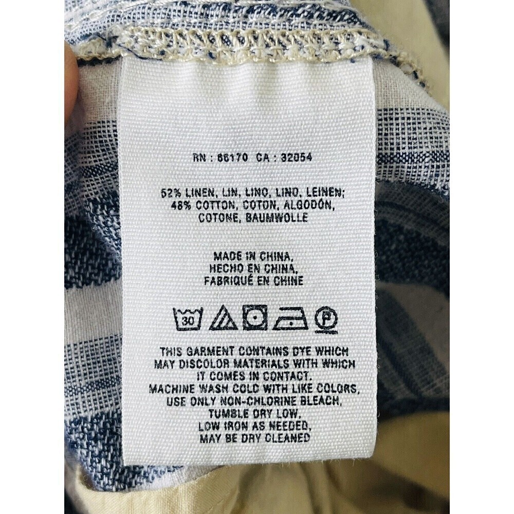 Pilcro and the Letterpress Women’s Size 8 Linen Blend Striped Cropped Pants - Picture 9 of 12